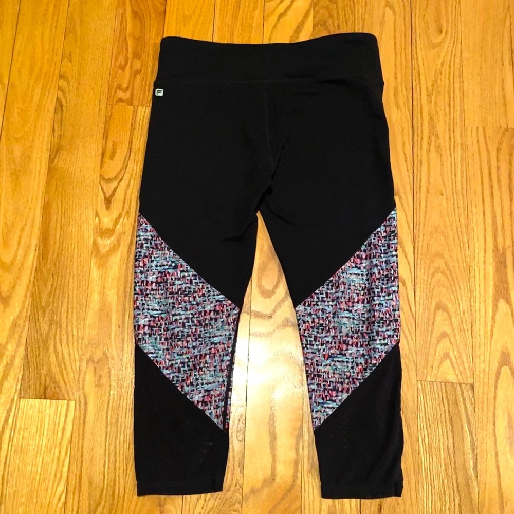 Fabletics Cropped Leggings Confetti Design Black